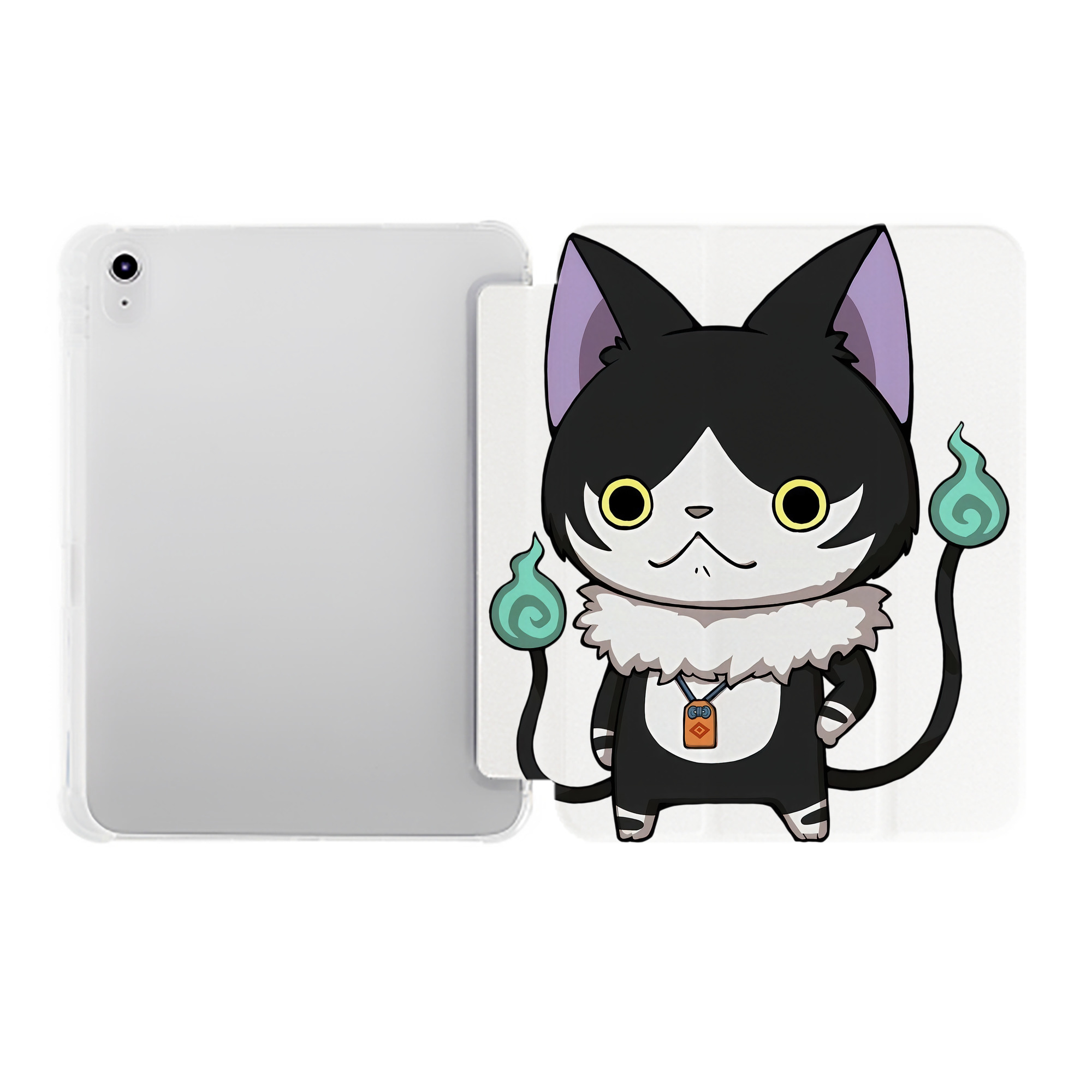 （画像用） 妖怪ウォッチ Yo-kai Watch IPad ケース ペン収納付き 三つ折りスタンド PUレザー×シリコン 対応機種9.5/10.5/10.9インチ